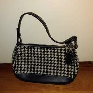Small black and white Coach purse